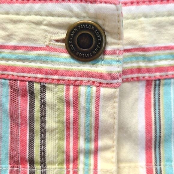 Ann Taylor Loft Women’s Stripped Ruffle Mini Skirt Size 6 - Picture 3 of 5